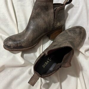Diba True Women's Distressed Brown Leather Ankle Booties